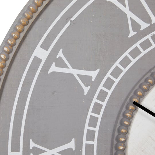 30" Gray Wood Farmhouse Wall Clock